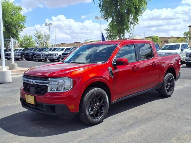 2023 Hot Pepper Red Metallic Tinted Clearcoat Ford Maverick Lariat AWD Truck