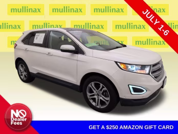 2016 White Platinum Metallic Tri-Coat Ford Edge Titanium AWD SUV