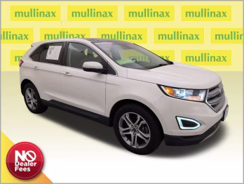 2016 White Platinum Metallic Tri-Coat Ford Edge Titanium AWD SUV