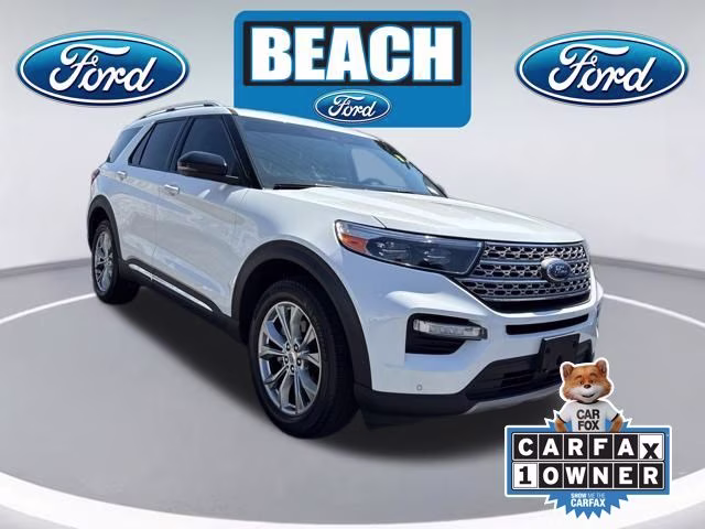 2023 White Metallic Ford Explorer Limited 4X4 SUV