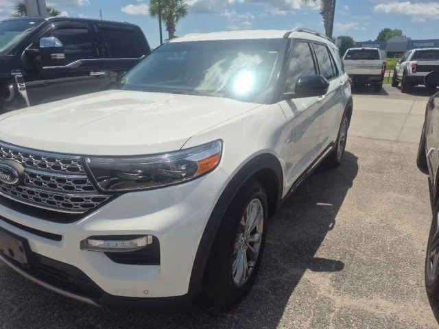 2023 White Metallic Ford Explorer Limited 4X4 SUV