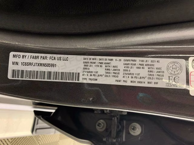 2021 Granite Crystal Metallic Clearcoat Ram 1500 Laramie 4X4 Truck