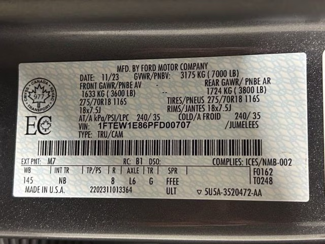 2023 Carbonized Gray Metallic Ford F-150 Tremor 4X4 Truck