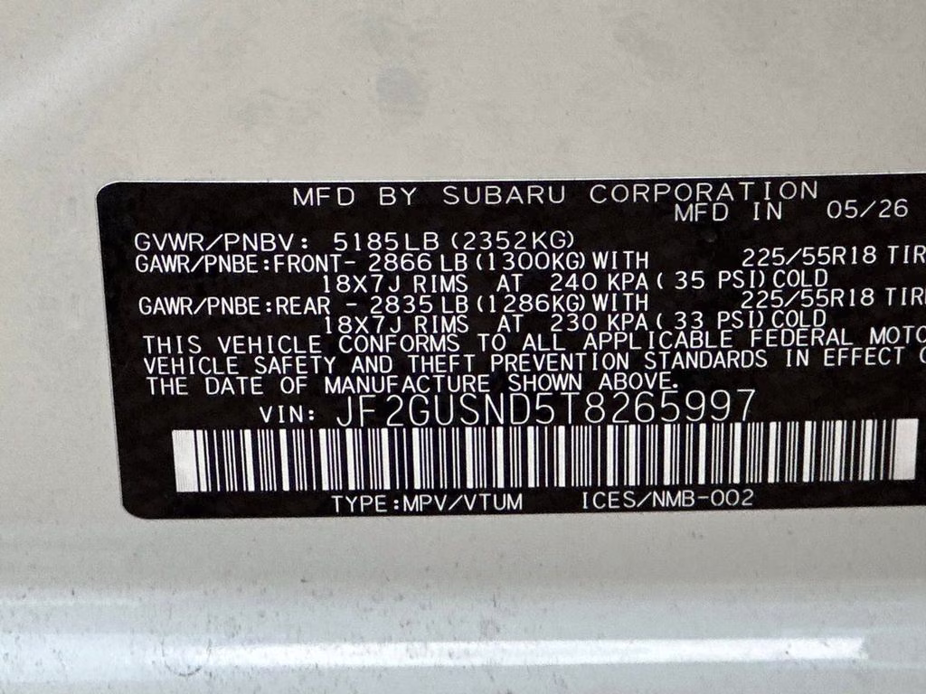 2026 Crystal White Pearl Subaru Crosstrek Hybrid Limited AWD SUV