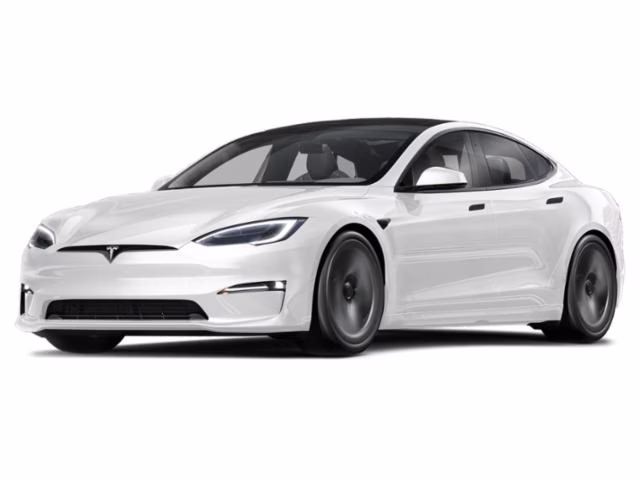 2021 White Tesla Model S Plaid AWD Hatchback
