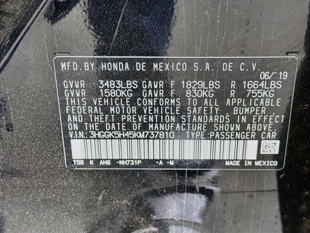 2019 Crystal Black Pearl Honda Fit LX FWD Hatchback