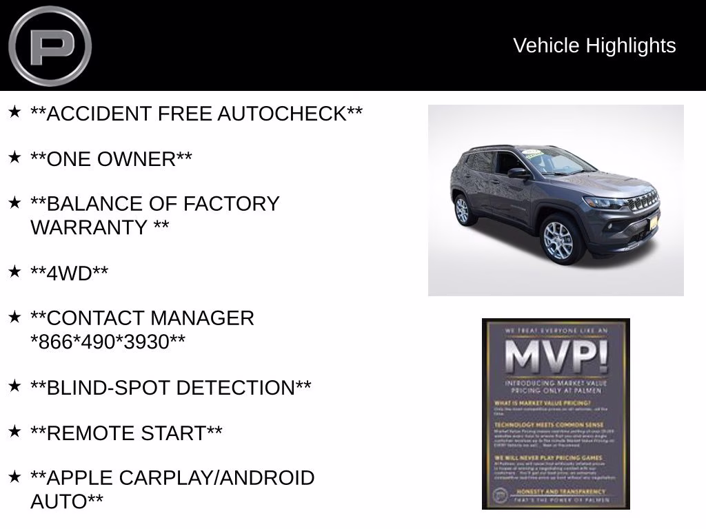 2024 Baltic Gray Metallic Clearcoat Jeep Compass Latitude Lux 4X4 SUV
