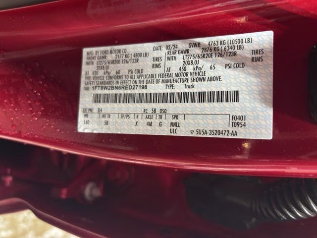 2024 Red Metallic Ford Super Duty F-250 SRW Lariat 4X4 Truck