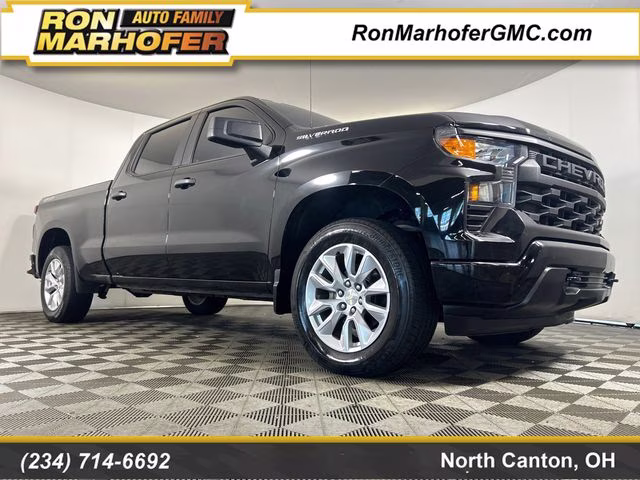 2022 Black Chevrolet Silverado 1500 Custom 4X4 Truck