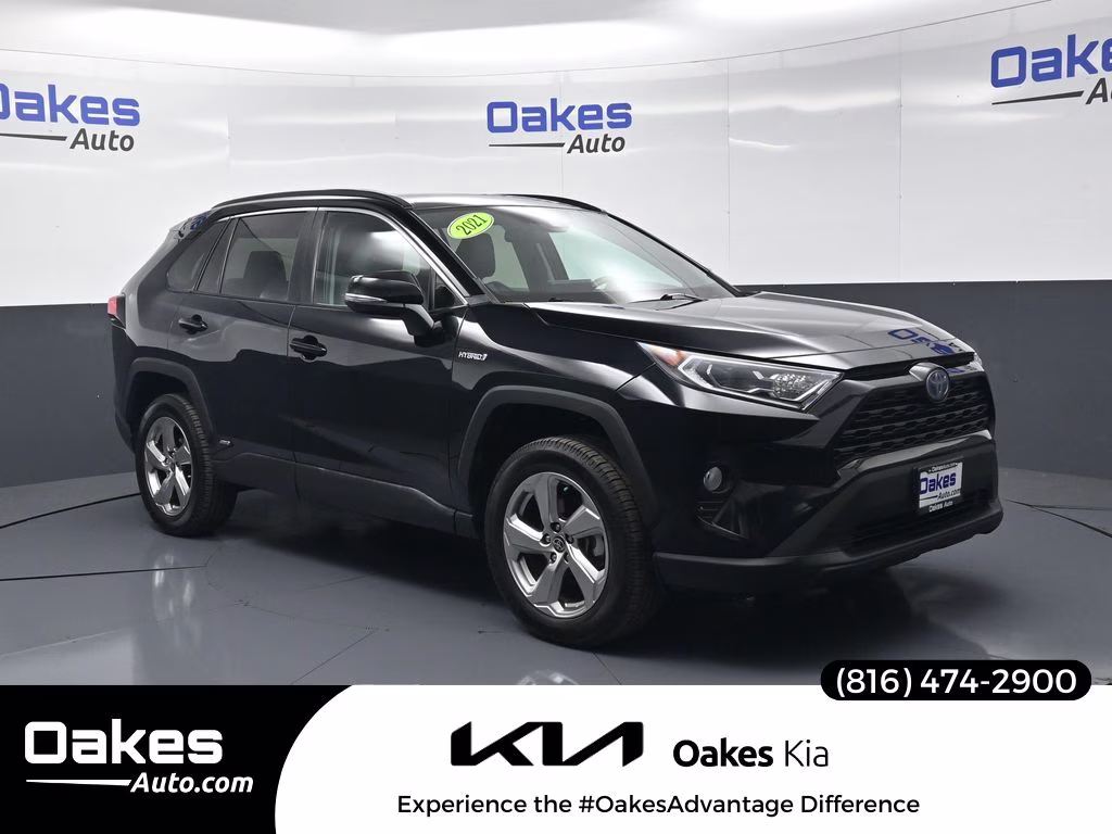 2021 Midnight Black Metallic Toyota RAV4 Hybrid XLE Premium AWD SUV