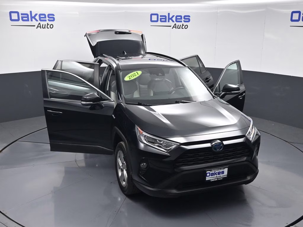 2021 Midnight Black Metallic Toyota RAV4 Hybrid XLE Premium AWD SUV
