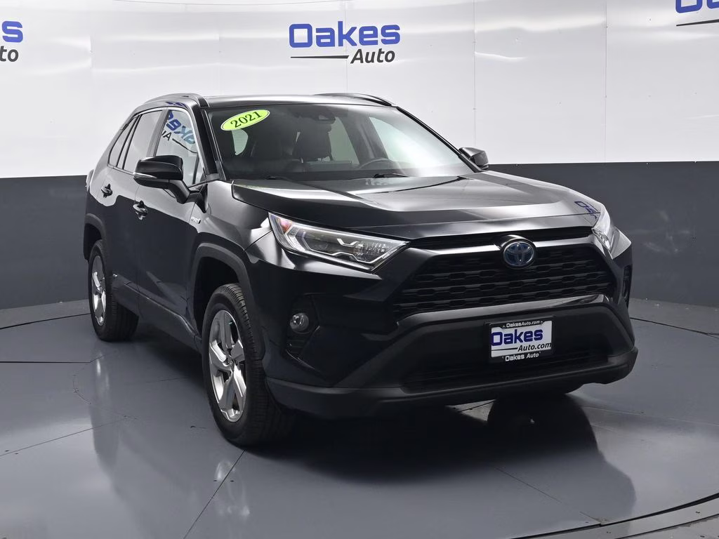 2021 Midnight Black Metallic Toyota RAV4 Hybrid XLE Premium AWD SUV