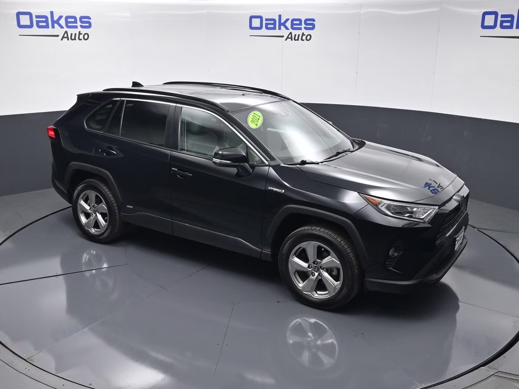 2021 Midnight Black Metallic Toyota RAV4 Hybrid XLE Premium AWD SUV