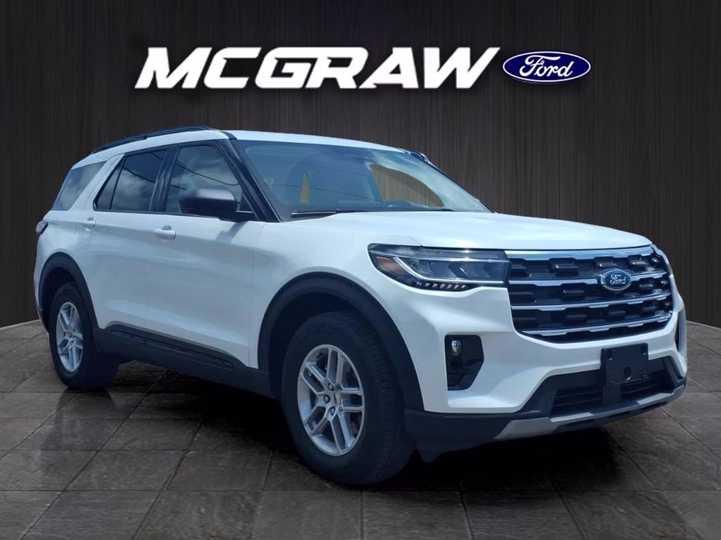 2026 Star White Metallic Tri-Coat Ford Explorer Active w/200A Pkg RWD SUV