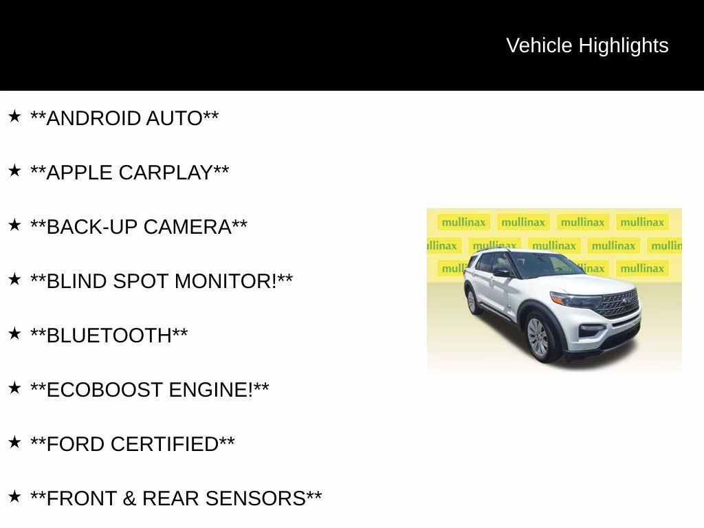 2023 Star White Metallic Tri-Coat Ford Explorer King Ranch RWD SUV