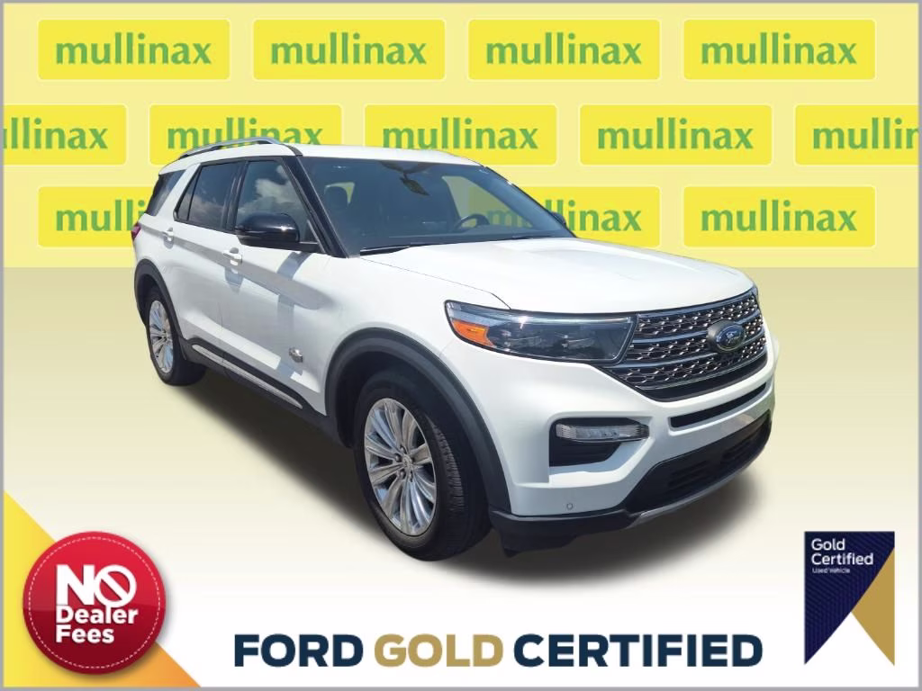 2023 Star White Metallic Tri-Coat Ford Explorer King Ranch RWD SUV
