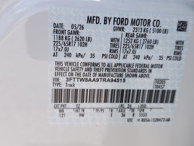 2026 Oxford White Ford Maverick XL FWD Truck