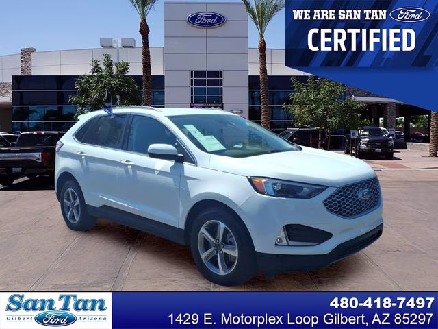 2023 White Metallic Ford Edge SEL AWD SUV