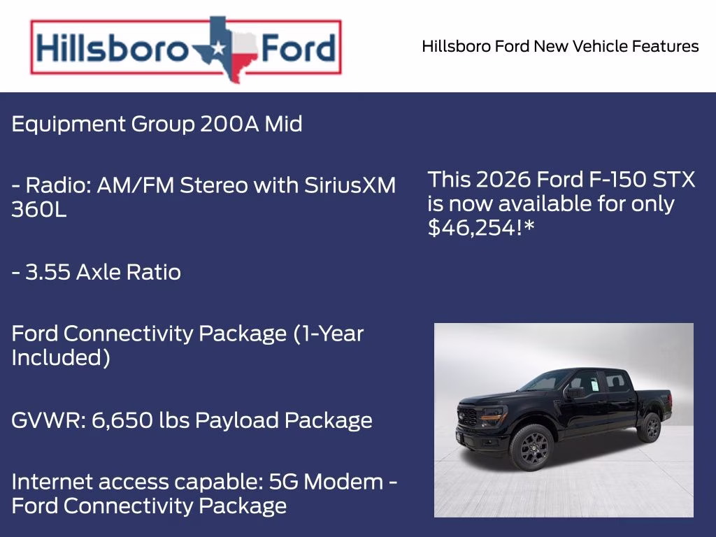 2026 Agate Black Metallic Ford F-150 STX 4X4 Truck
