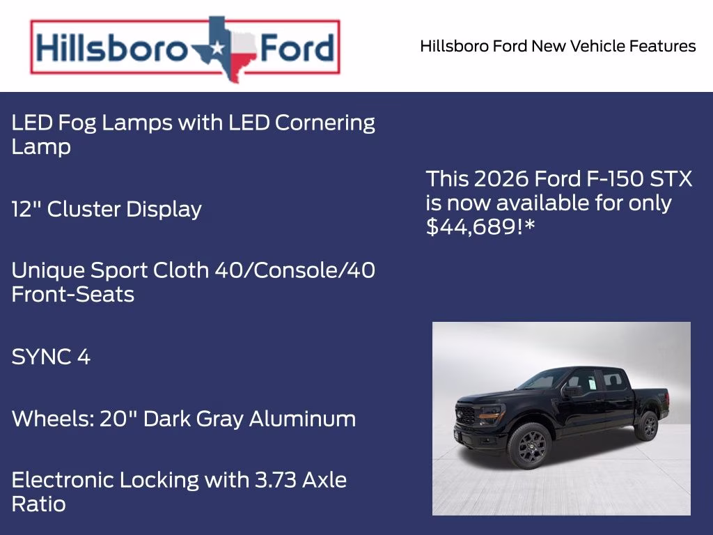2026 Agate Black Metallic Ford F-150 STX 4X4 Truck