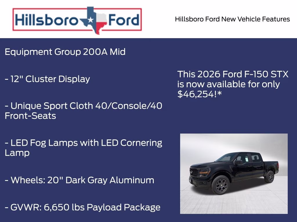 2026 Agate Black Metallic Ford F-150 STX 4X4 Truck