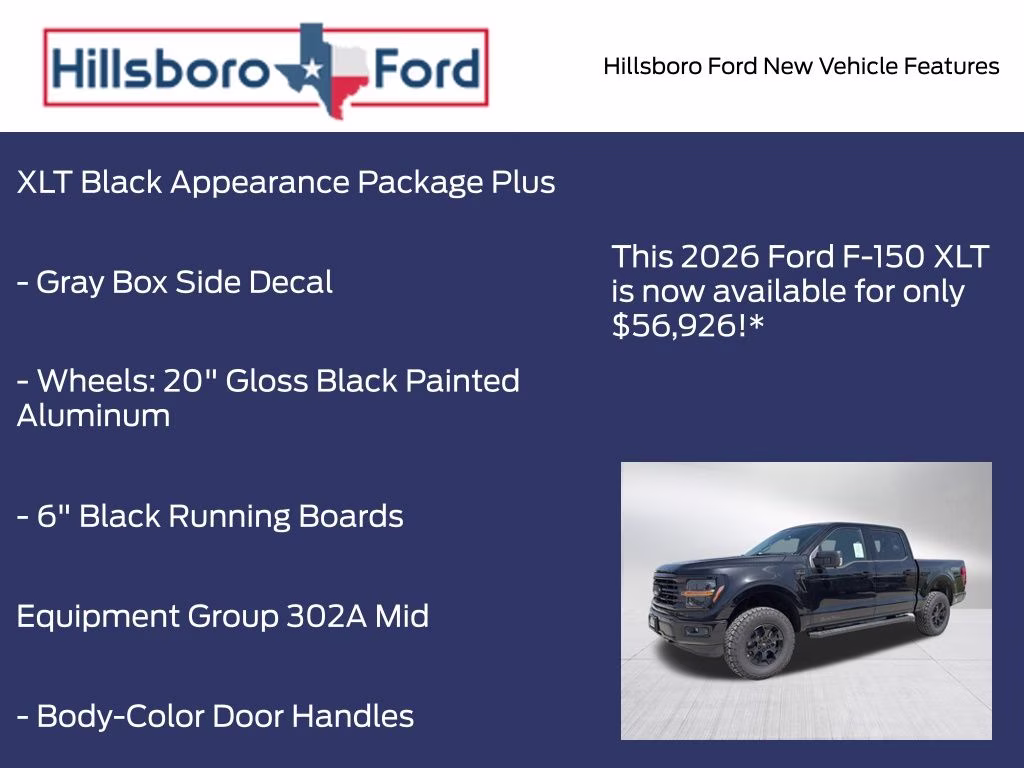 2026 Agate Black Metallic Ford F-150 XLT 4X4 Truck