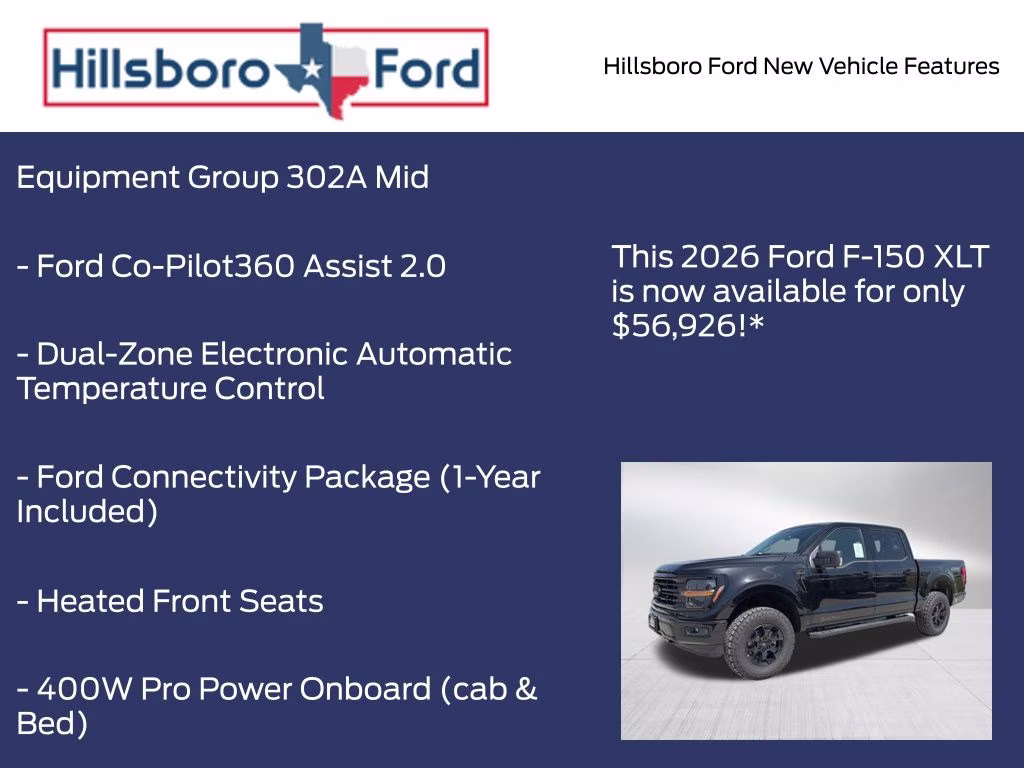 2026 Agate Black Metallic Ford F-150 XLT 4X4 Truck
