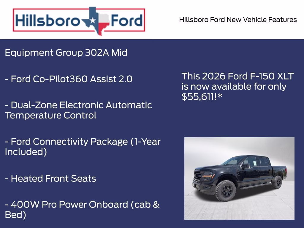 2026 Agate Black Metallic Ford F-150 XLT 4X4 Truck