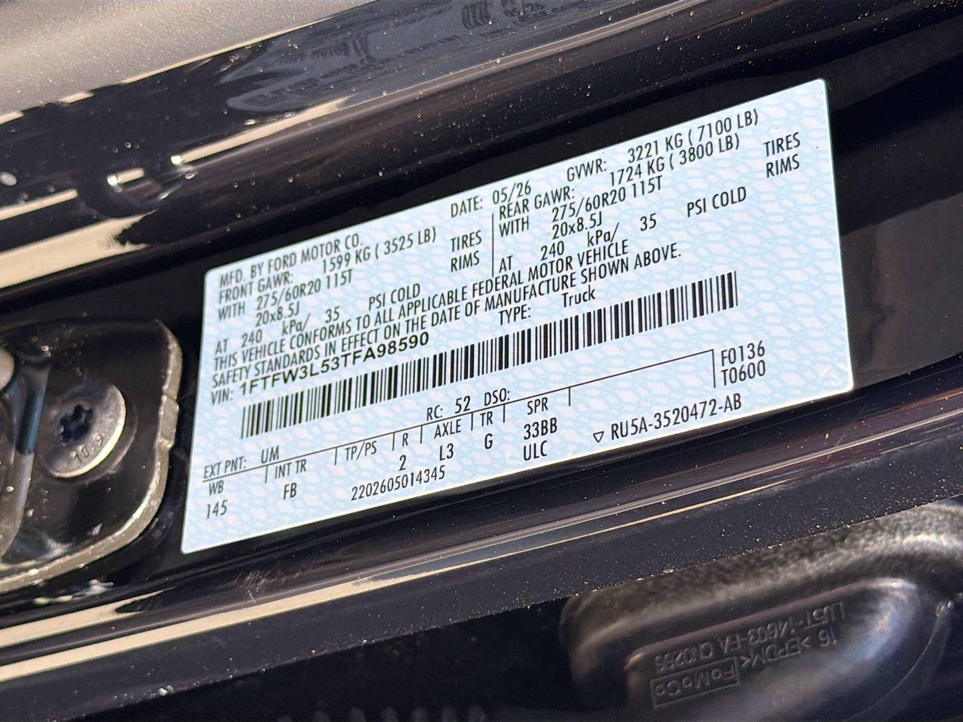 2026 Agate Black Metallic Ford F-150 XLT 4X4 Truck
