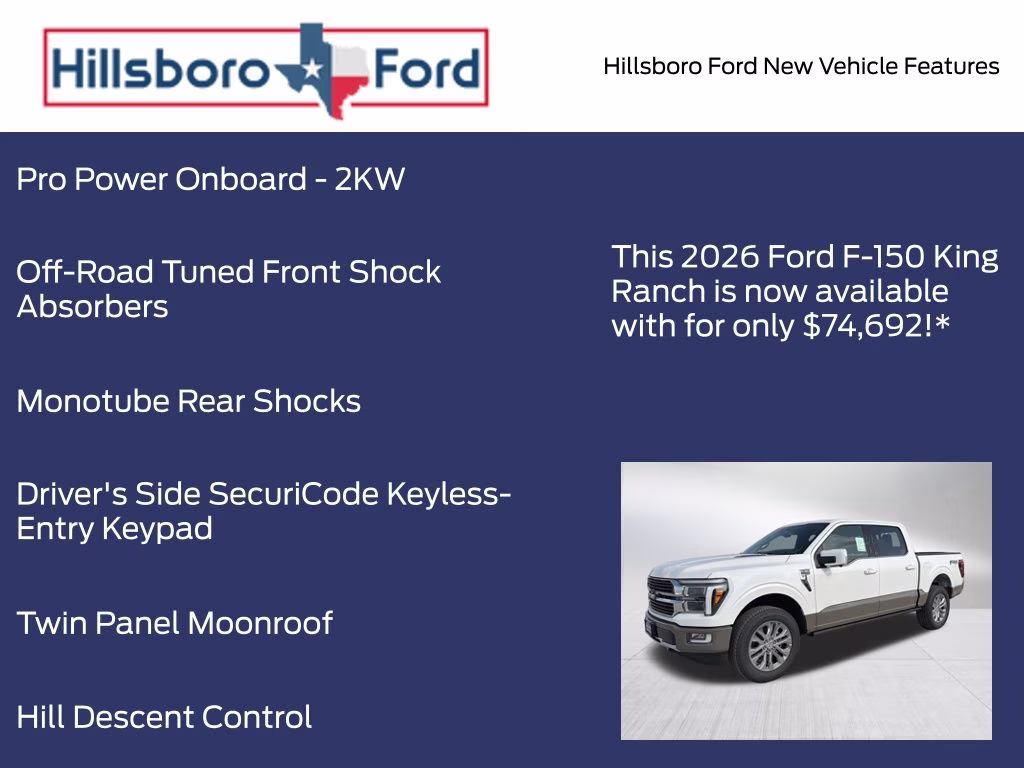 2026 Star White Metallic Tri-Coat Ford F-150 King Ranch 4X4 Truck