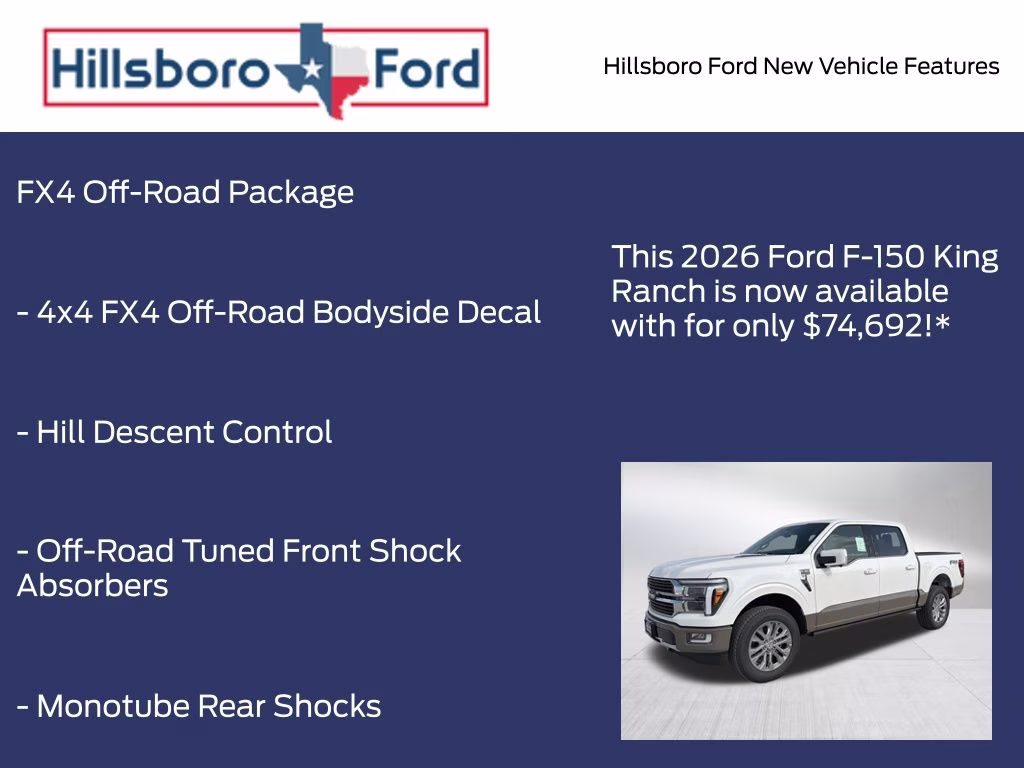 2026 Star White Metallic Tri-Coat Ford F-150 King Ranch 4X4 Truck