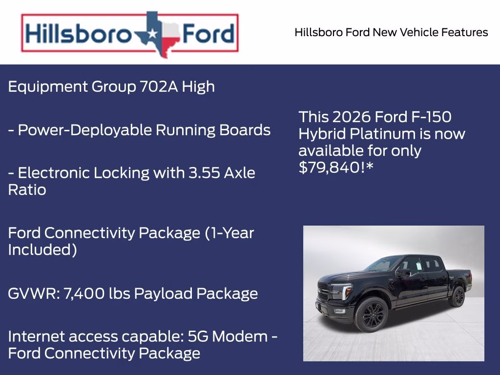 2026 Agate Black Metallic Ford F-150 Platinum 4X4 Truck