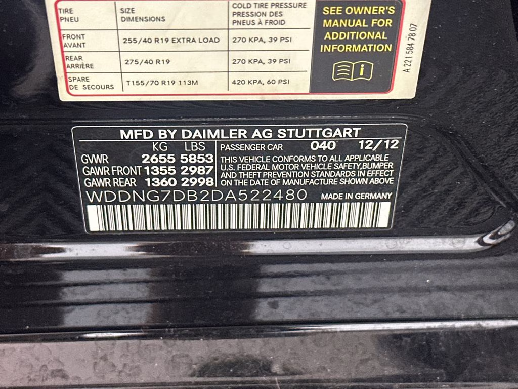 2013 Black Mercedes-Benz S-Class S 550 RWD Sedan