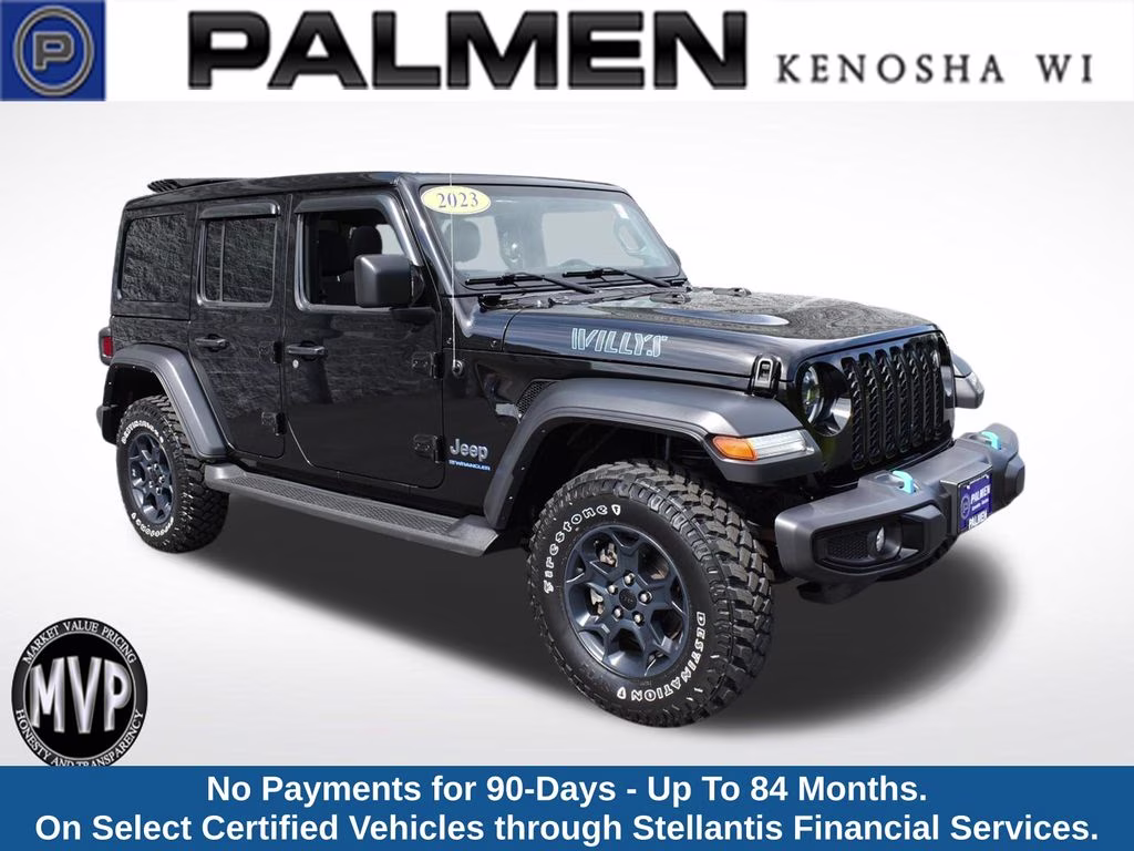 2023 Black Clearcoat Jeep Wrangler Willys 4xe 4X4 SUV