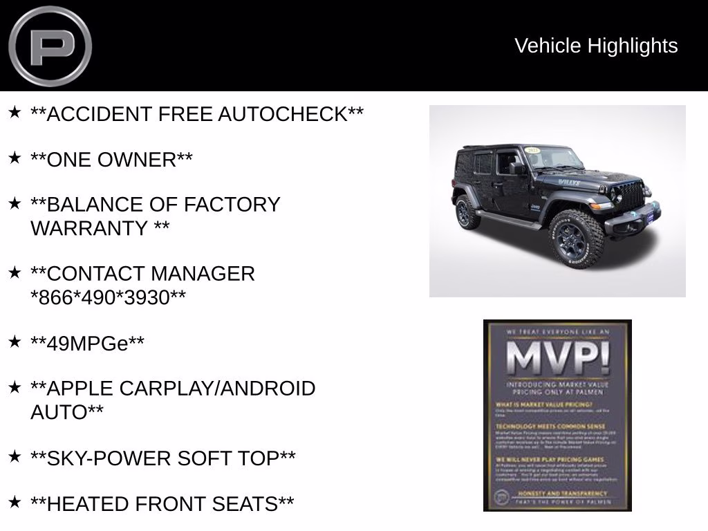 2023 Black Clearcoat Jeep Wrangler Willys 4xe 4X4 SUV