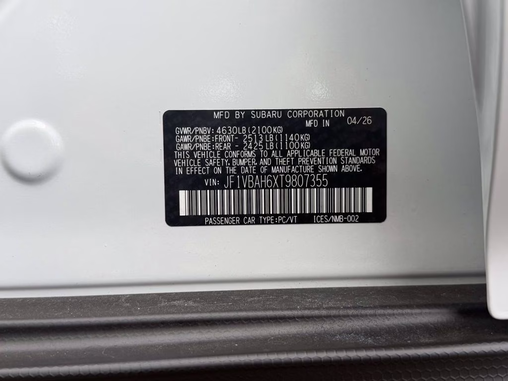 2026 Ceramic White Subaru WRX Premium AWD Sedan