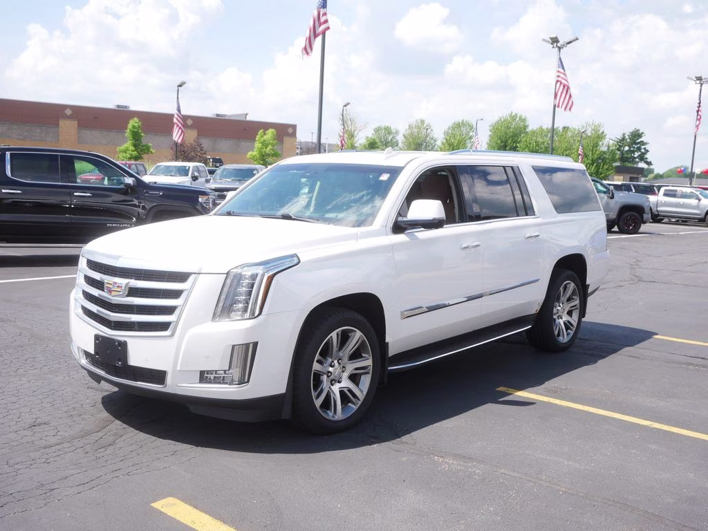 2016 Crystal White Tricoat Cadillac Escalade ESV Luxury 4X4 SUV
