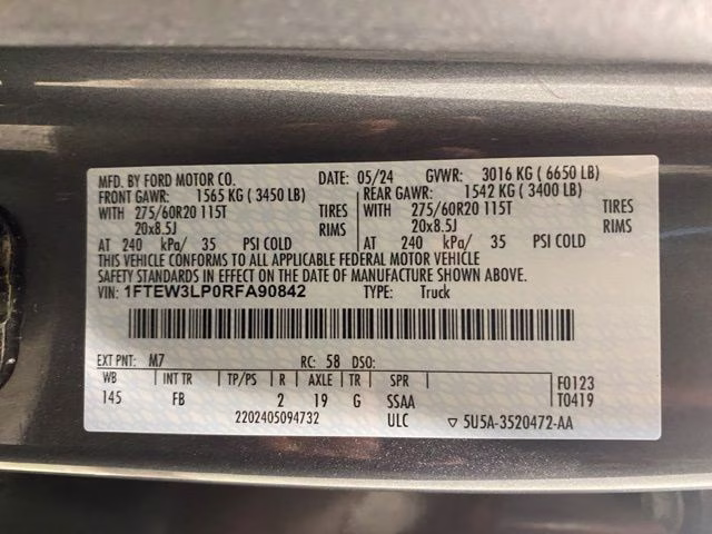 2024 Carbonized Gray Metallic Ford F-150 XLT 4X4 Truck