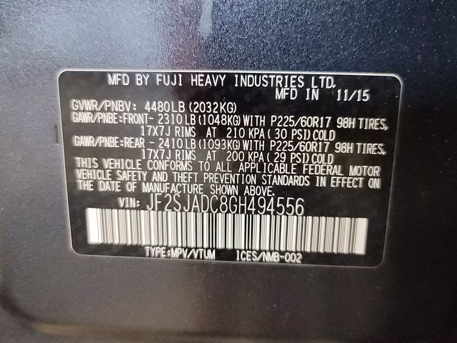 2016 Dark Gray Metallic Subaru Forester 2.5i Premium AWD SUV
