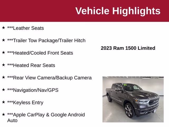 2023 Granite Crystal Metallic Clearcoat Ram 1500 Limited 4X4 Truck