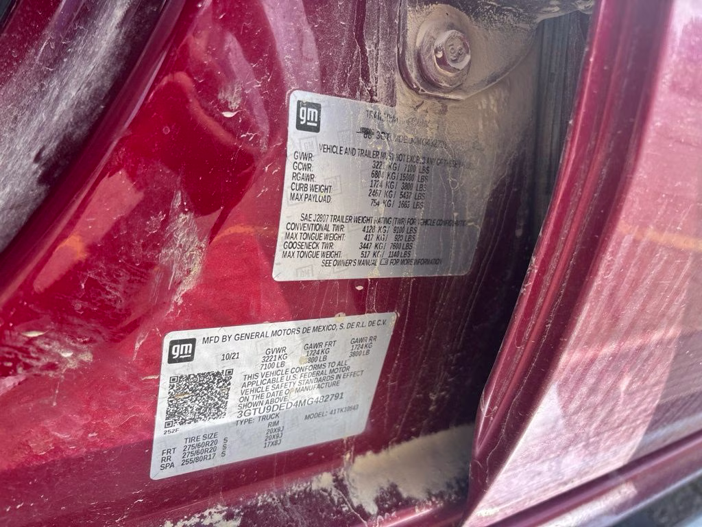 2021 Cayenne Red Tintcoat GMC Sierra 1500 SLT 4X4 Truck