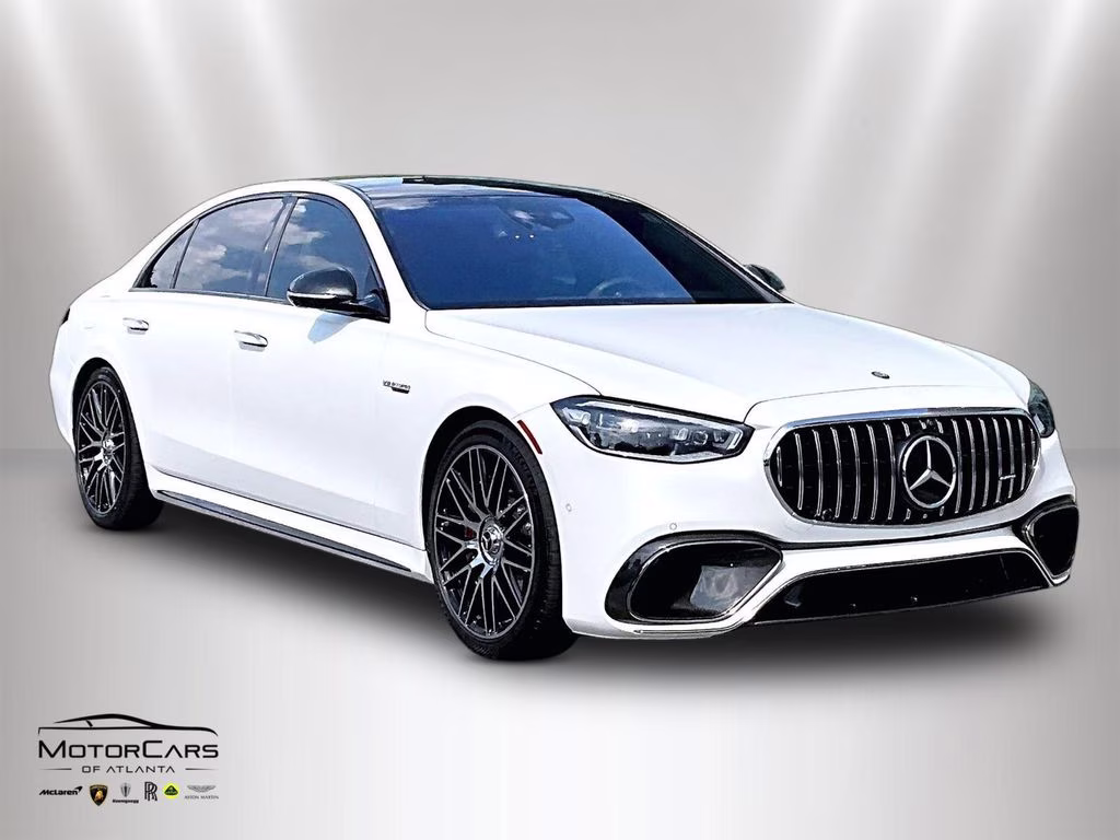 2024 MANUFAKTUR Moonlight White Magno Mercedes-Benz S-Class S 63 E AMG Edition 1 Package AWD Sedan