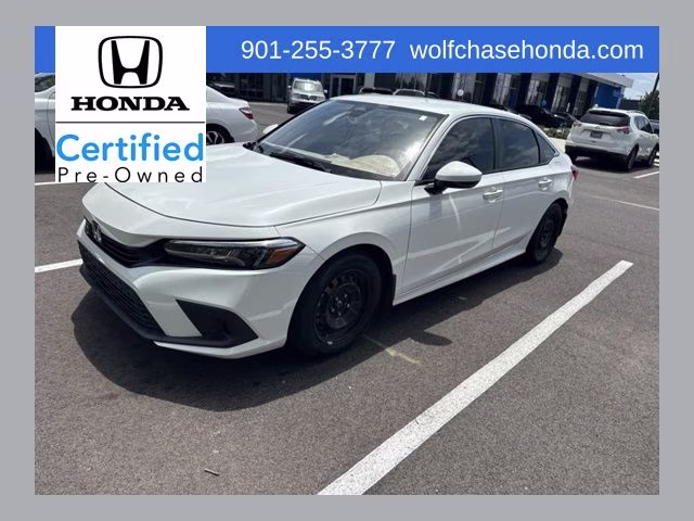 2023 Platinum White Pearl Honda Civic LX FWD Sedan