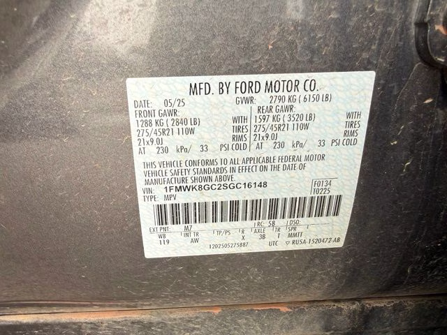 2025 Carbonized Gray Metallic Ford Explorer ST 4X4 SUV