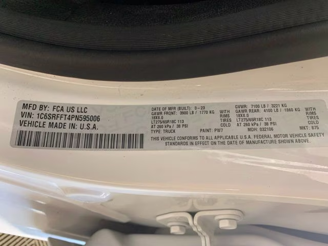 2023 Bright White Clearcoat Ram 1500 Big Horn 4X4 Truck