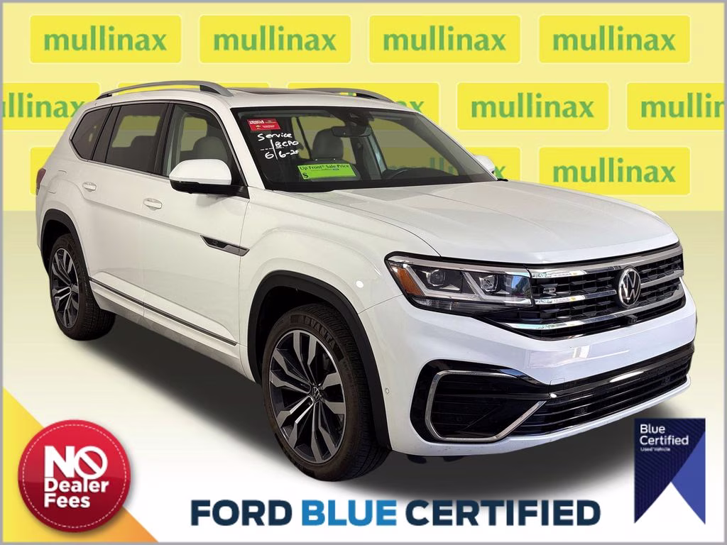 2021 Pure White Volkswagen Atlas 3.6L V6 SEL Premium R-Line AWD SUV