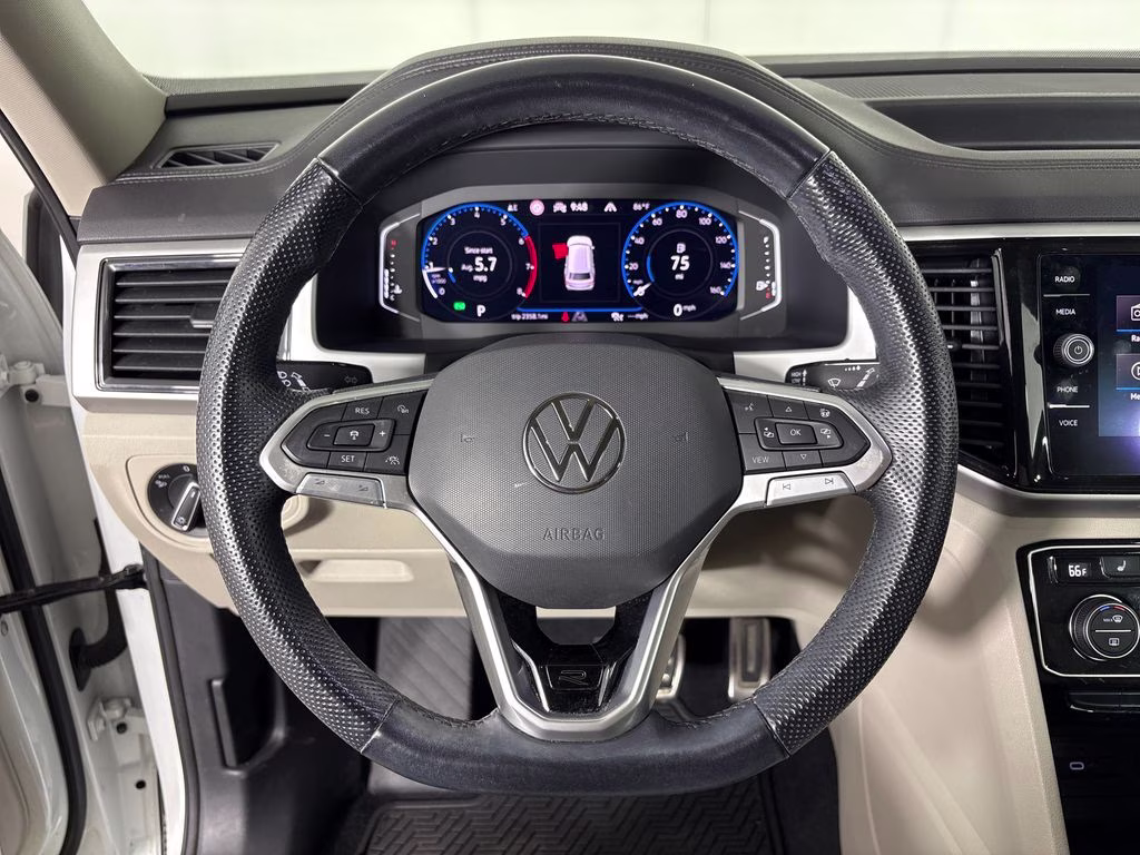 2021 Pure White Volkswagen Atlas 3.6L V6 SEL Premium R-Line AWD SUV