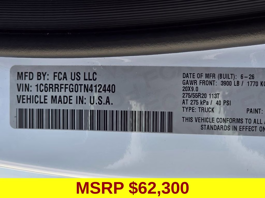 2026 Bright White Clearcoat Ram 1500 Big Horn/Lone Star 4X4 Truck