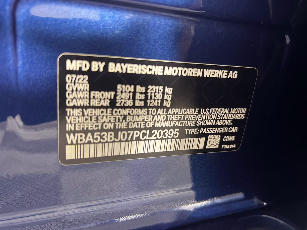 2023 Phytonic Blue Metallic BMW 5 Series 540i RWD Sedan