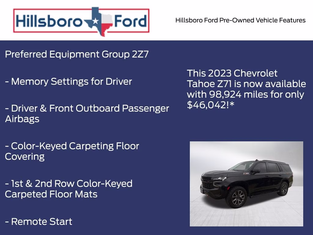 2023 Black Chevrolet Tahoe Z71 4X4 SUV